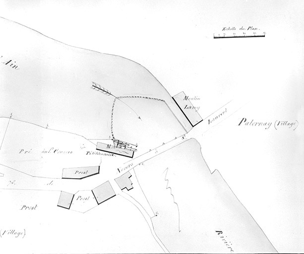 Plan et nivellements relatifs à la demande du sieur Philippe Convers tendant d'obtenir l'autorisation d'ajouter une scierie double aux usines [...]. © Région Bourgogne-Franche-Comté, Inventaire du patrimoine