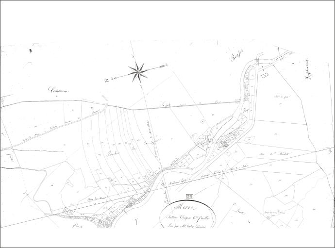 Morez. Section unique 6e feuille [plan cadastral], 1822. © Région Bourgogne-Franche-Comté, Inventaire du patrimoine