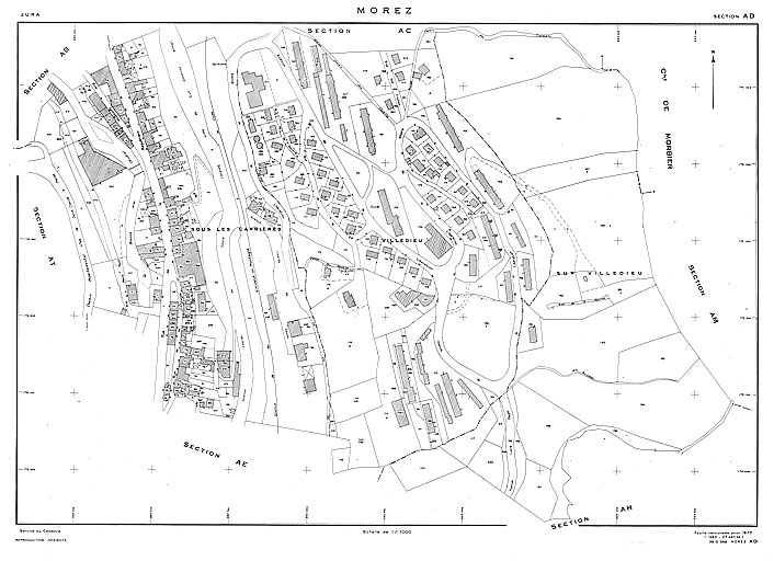 Morez. Section AD [plan cadastral], 1980. © Région Bourgogne-Franche-Comté, Inventaire du patrimoine