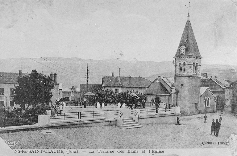 Lavans-les-Saint-Claude (Jura) - La Terrasse des Bains et l'Eglise. © Région Bourgogne-Franche-Comté, Inventaire du patrimoine