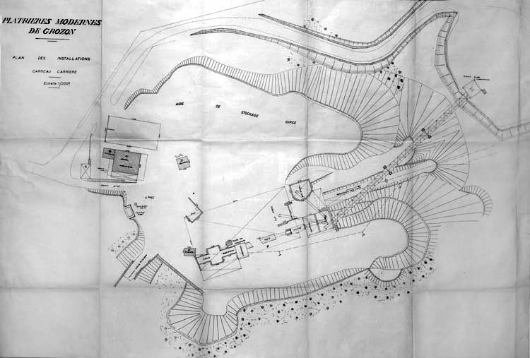 Carreau de la carrière. Plan des installations. © Région Bourgogne-Franche-Comté, Inventaire du patrimoine