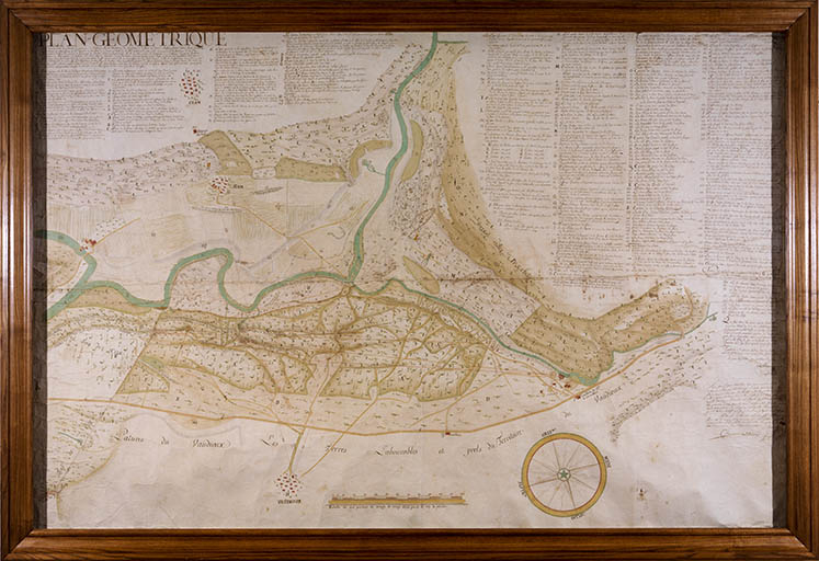 Plan géométrique de la descente faite [...] sur les territoires de Vaudioux et de Siam [...]. © Région Bourgogne-Franche-Comté, Inventaire du patrimoine