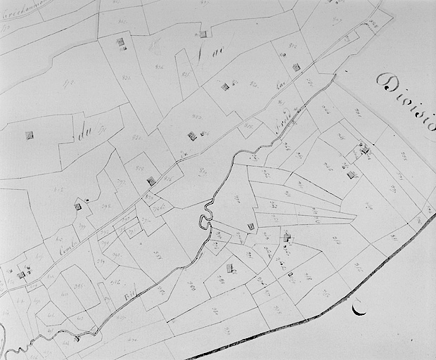 Plan-masse et de situation. Dessin, 1812. Extrait du plan cadastral, commune de Septmoncel, section A, feuille 2, échelle 1:5000. © Région Bourgogne-Franche-Comté, Inventaire du patrimoine