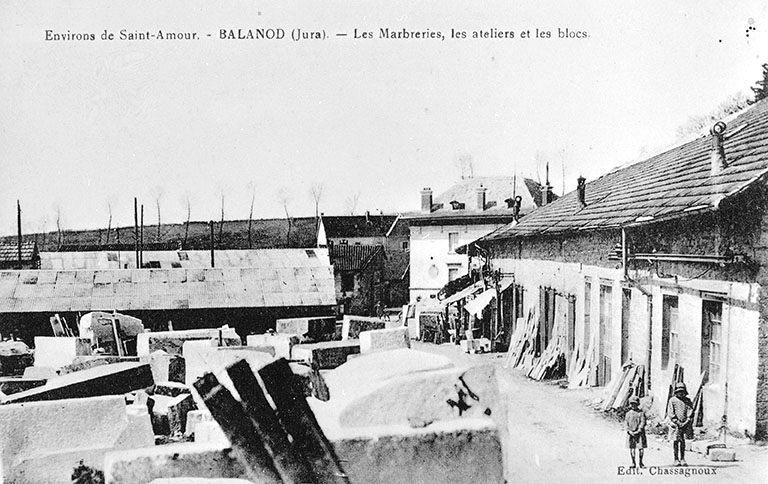 Environs de Saint-Amour. - Balanod (Jura). - Les Marbreries, les ateliers et les blocs. © Région Bourgogne-Franche-Comté, Inventaire du patrimoine