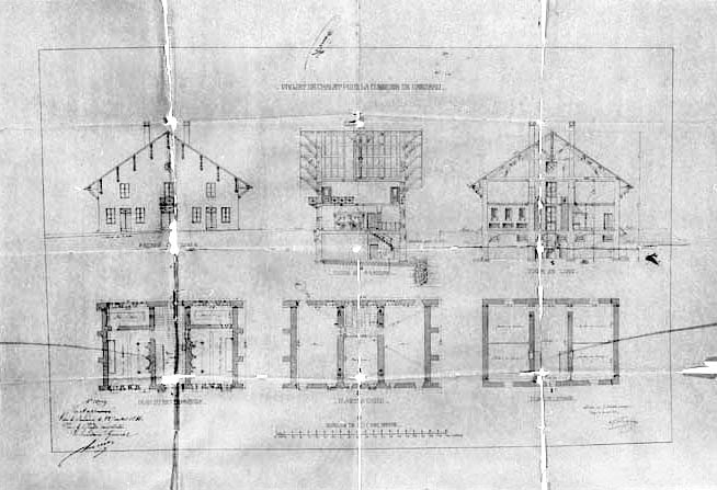 Projet de chalet pour la commune de Censeau [plans, coupes et élévation]. © Région Bourgogne-Franche-Comté, Inventaire du patrimoine
