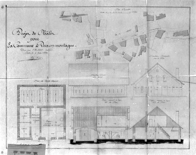 Projet de chalet pour la commune de Vers-en-Montagne [...]. © Région Bourgogne-Franche-Comté, Inventaire du patrimoine