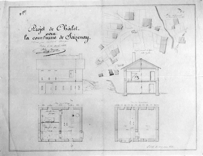 Projet de chalet pour la commune de Saizenay. © Région Bourgogne-Franche-Comté, Inventaire du patrimoine