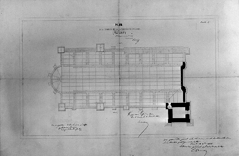 Plan de la charpente (état actuel). © Région Bourgogne-Franche-Comté, Inventaire du patrimoine