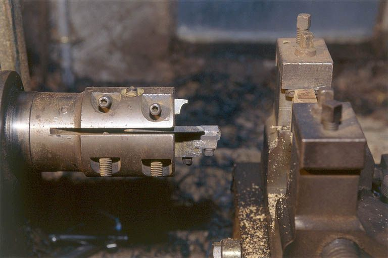 Détail du mandrin porte-outils. © Région Bourgogne-Franche-Comté, Inventaire du patrimoine