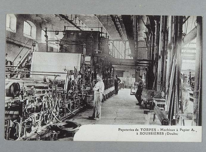 Papeterie de Torpes, à Boussières (Doubs) - Machines à papier A. © Région Bourgogne-Franche-Comté, Inventaire du patrimoine