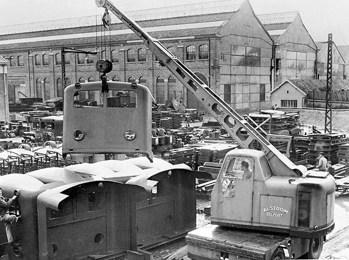 Transport de pièces de locomotives électriques. © Région Bourgogne-Franche-Comté, Inventaire du patrimoine