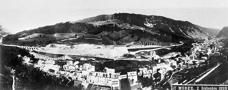 Morez, 2 septembre 1899 [vue panoramique de la gare]. © Région Bourgogne-Franche-Comté, Inventaire du patrimoine