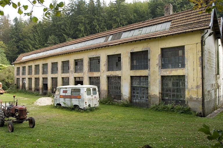 Elévation ouest de l'atelier de fabrication. © Région Bourgogne-Franche-Comté, Inventaire du patrimoine Elévation ouest de l'atelier de fabrication. © Région Bourgogne-Franche-Comté, Inventaire du patrimoine