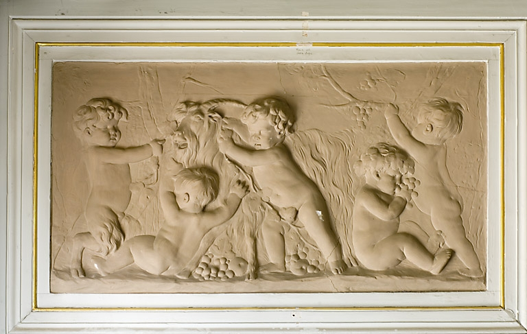 Détail d'un dessus de porte du salon. © Région Bourgogne-Franche-Comté, Inventaire du patrimoine