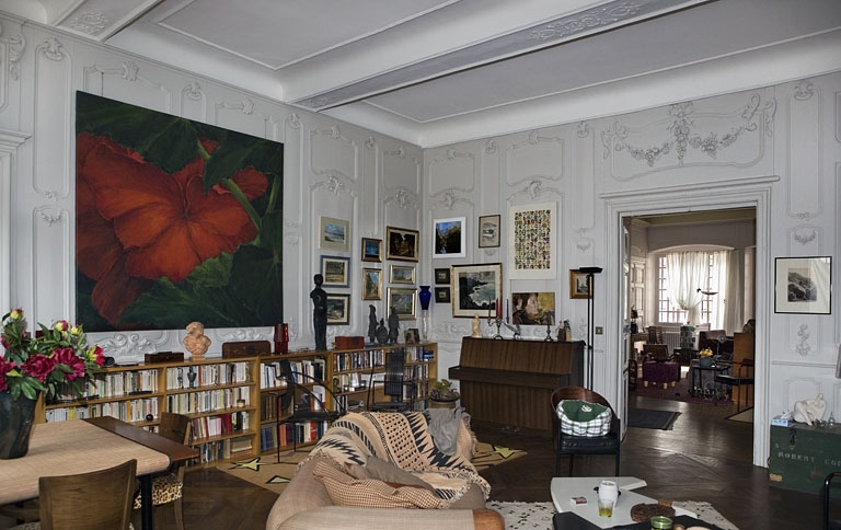 Intérieur, rez-de-chaussée : vue du salon depuis le fond de la pièce. © Région Bourgogne-Franche-Comté, Inventaire du Patrimoine