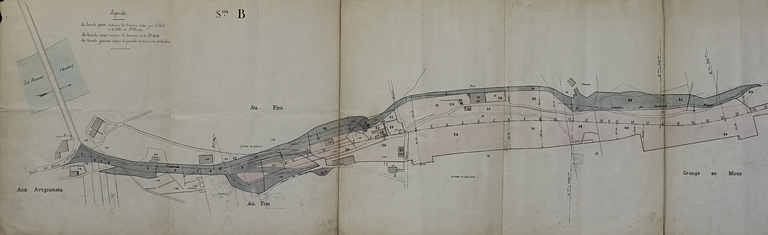 Extrait du plan parcellaire de la commune de St Claude [donnant l'implantation de la gare et de son avenue], 1892. © Région Bourgogne-Franche-Comté, Inventaire du patrimoine