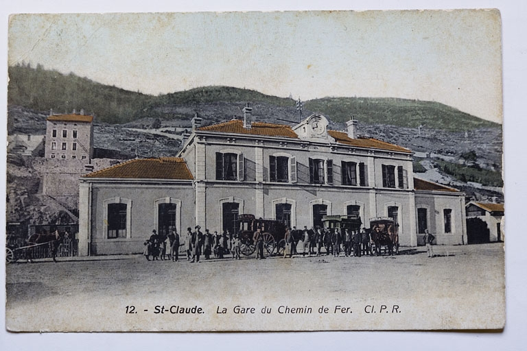 12. - St-Claude. La Gare du Chemin de Fer, limite 19e siècle 20e siècle. © Région Bourgogne-Franche-Comté, Inventaire du patrimoine