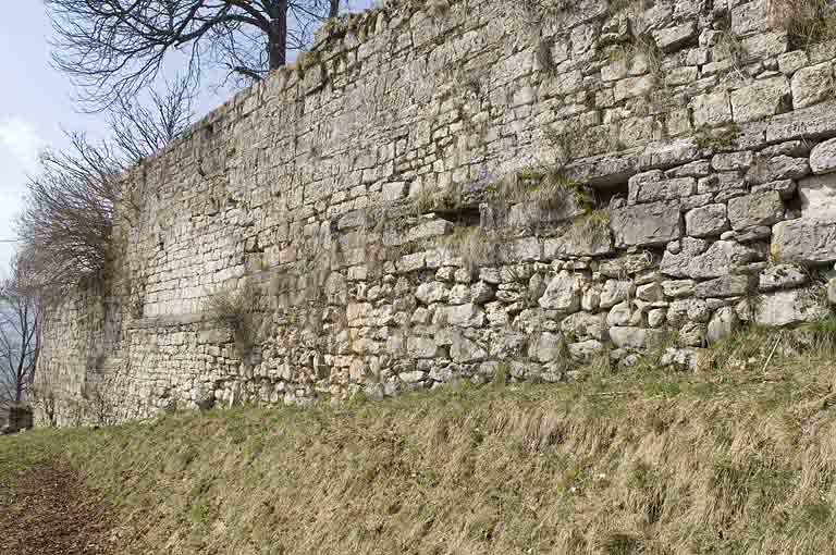 Vue rapprochée de l'enceinte est. © Région Bourgogne-Franche-Comté, Inventaire du patrimoine