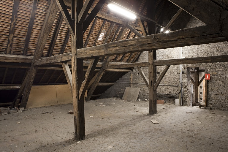 Intérieur, comble : détail de la charpente. © Région Bourgogne-Franche-Comté, Inventaire du Patrimoine