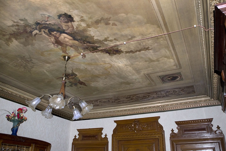 Salon : vue d'ensemble du plafond. © Région Bourgogne-Franche-Comté, Inventaire du patrimoine