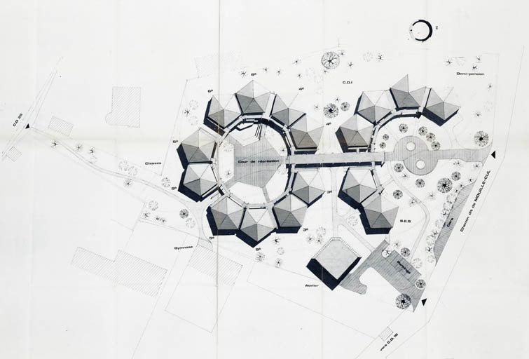 Plan des toitures. © Région Bourgogne-Franche-Comté, Inventaire du patrimoine