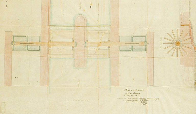 Projet d'établissement de deux lavoirs à mine accolés. © Région Bourgogne-Franche-Comté, Inventaire du patrimoine
