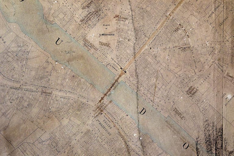 Plan archéologique : détail du pont Battant. © Région Bourgogne-Franche-Comté, Inventaire du Patrimoine