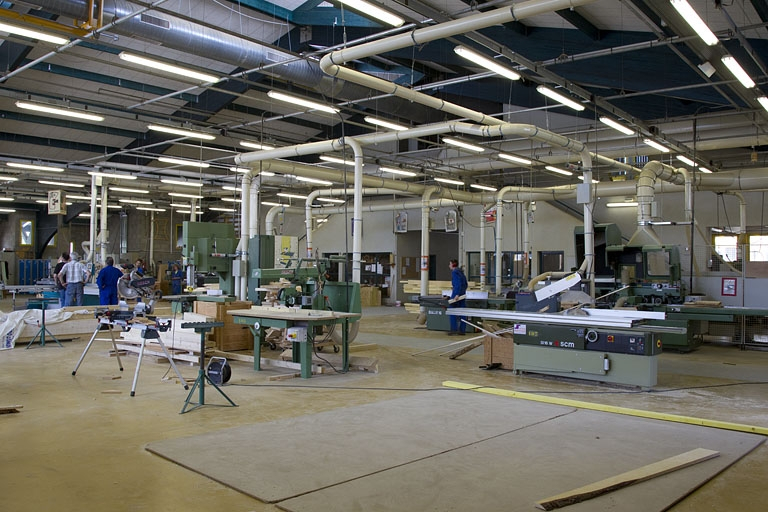 Atelier des métiers du bois : intérieur. © Région Bourgogne-Franche-Comté, Inventaire du patrimoine