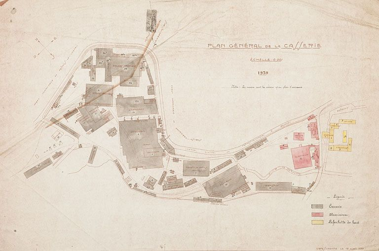Plan général de la Casserie. © Région Bourgogne-Franche-Comté, Inventaire du patrimoine