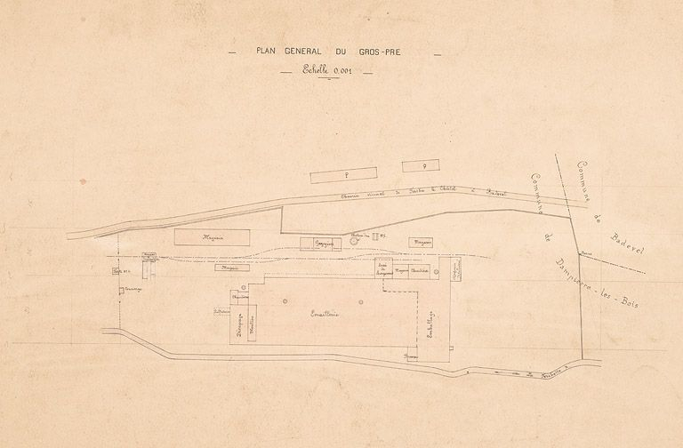 Plan général du Gros-Pré © Région Bourgogne-Franche-Comté, Inventaire du patrimoine