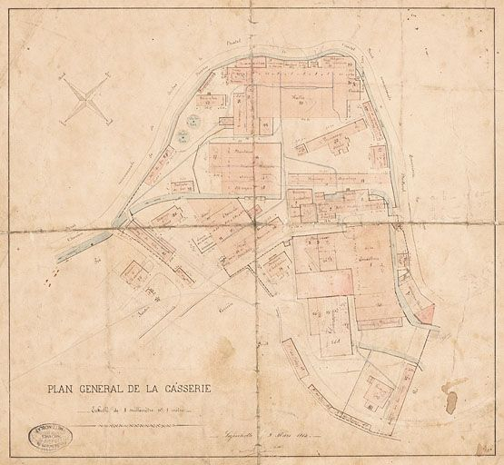 Plan général de la Casserie. © Région Bourgogne-Franche-Comté, Inventaire du patrimoine
