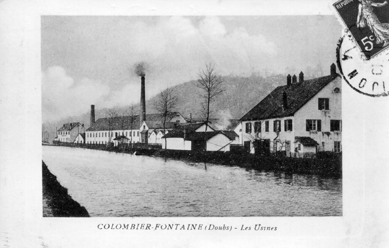 Colombier-Fontaine (Doubs). Les usines. Photogr., s.n., s.d. [début 20e siècle]. © Région Bourgogne-Franche-Comté, Inventaire du patrimoine