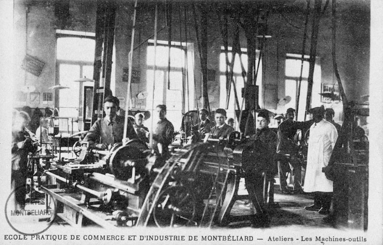 Ecole Pratique de Commerce et d'Industrie de Montbéliard. Ateliers - Les Machines-outils. © Région Bourgogne-Franche-Comté, Inventaire du patrimoine