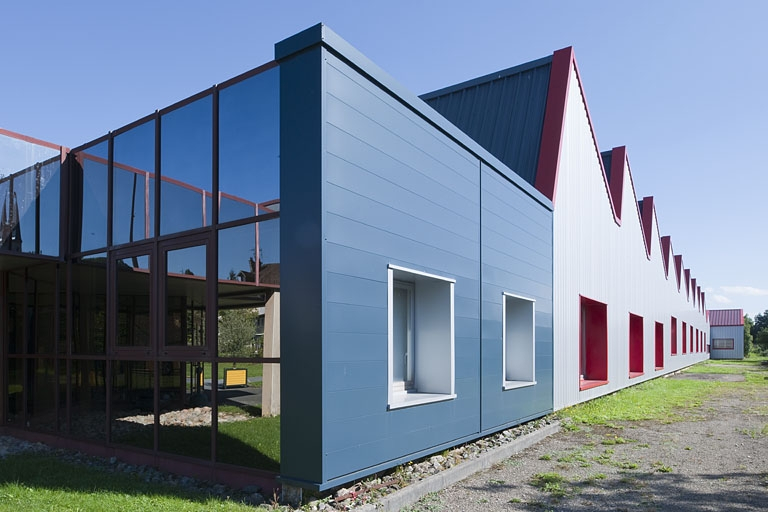 Détail de la façade sud de l'atelier de fabrication. © Région Bourgogne-Franche-Comté, Inventaire du patrimoine