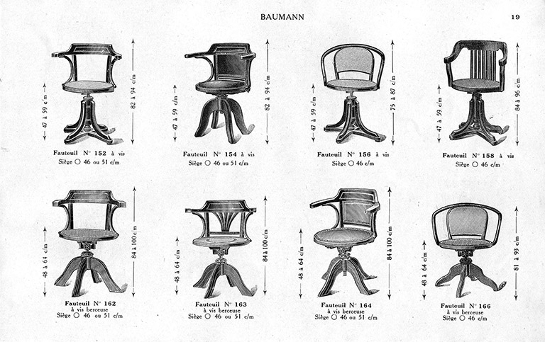 Modèles de fauteuils. © Région Bourgogne-Franche-Comté, Inventaire du patrimoine