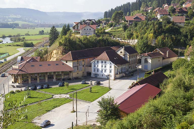 Vue d'ensemble plongeante, depuis le nord. © Région Bourgogne-Franche-Comté, Inventaire du patrimoine