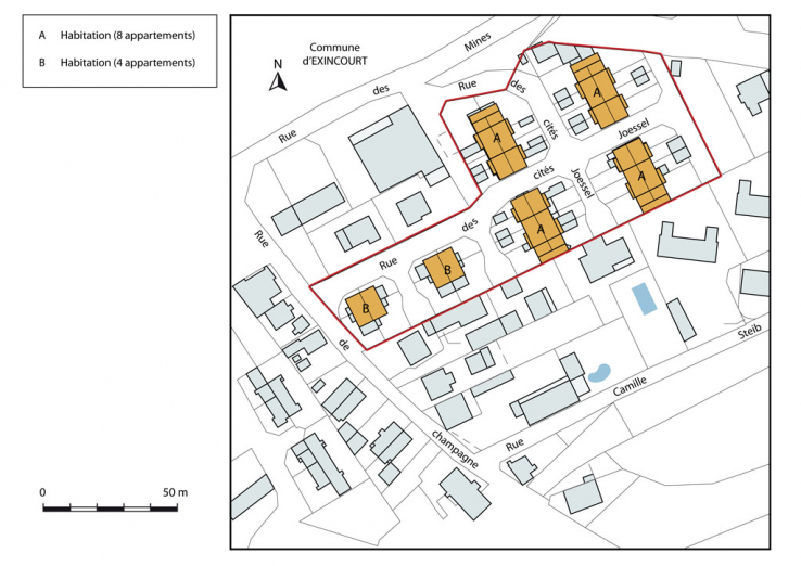 Plan-masse et de situation. © Région Bourgogne-Franche-Comté, Inventaire du patrimoine