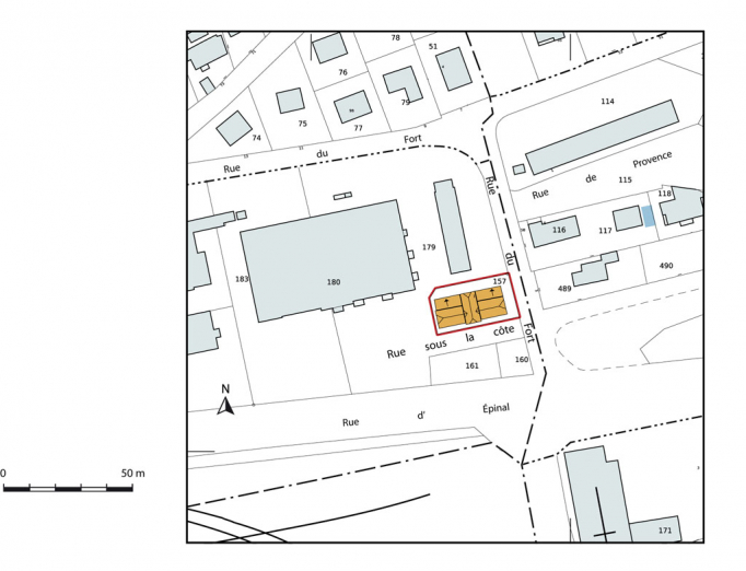Plan-masse et de situation. © Région Bourgogne-Franche-Comté, Inventaire du patrimoine