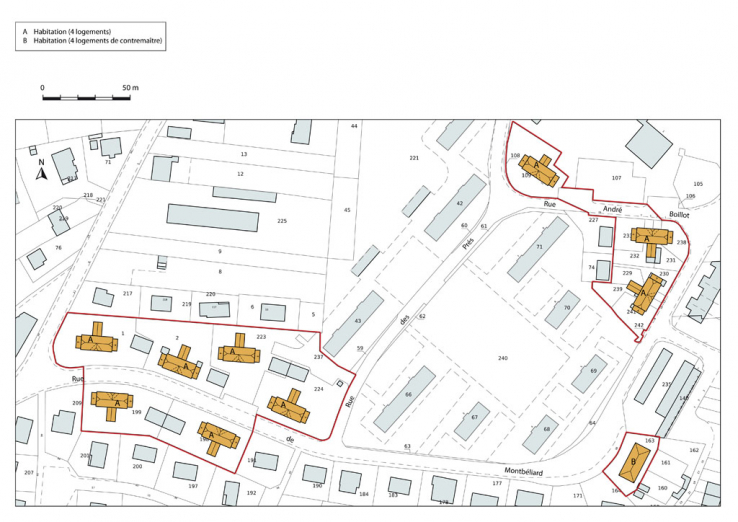 Plan-masse et de situation. © Région Bourgogne-Franche-Comté, Inventaire du patrimoine