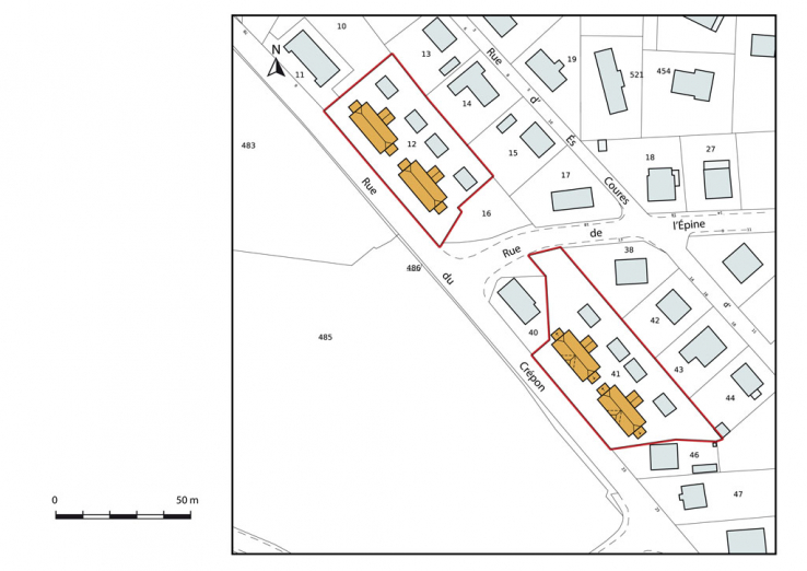 Plan-masse et de situation. © Région Bourgogne-Franche-Comté, Inventaire du patrimoine Plan-masse et de situation. © Région Bourgogne-Franche-Comté, Inventaire du patrimoine