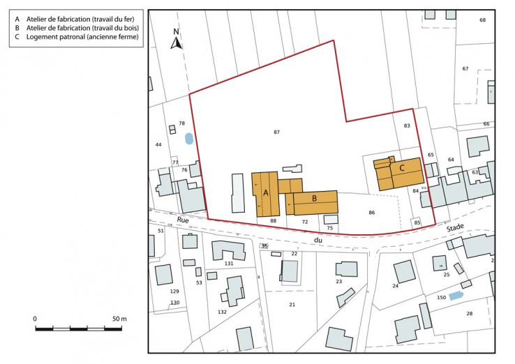 Plan-masse et de situation. © Région Bourgogne-Franche-Comté, Inventaire du patrimoine