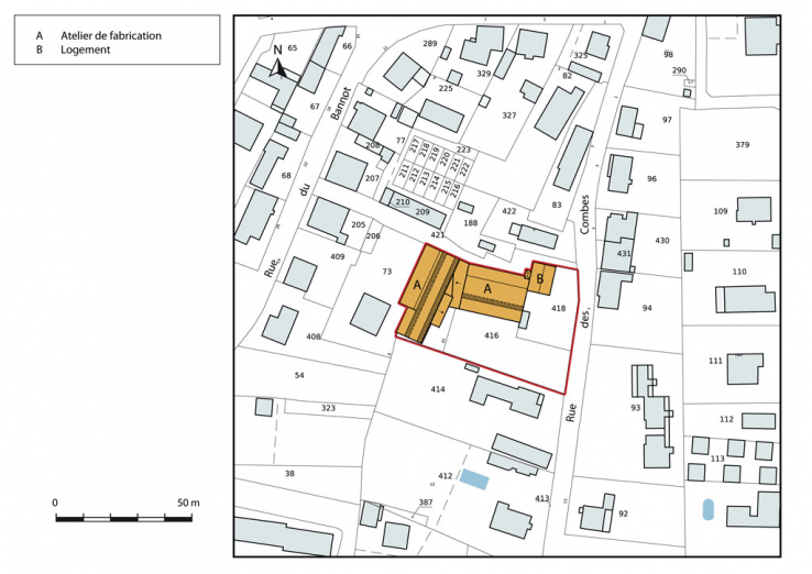 Plan-masse et de situation. © Région Bourgogne-Franche-Comté, Inventaire du patrimoine