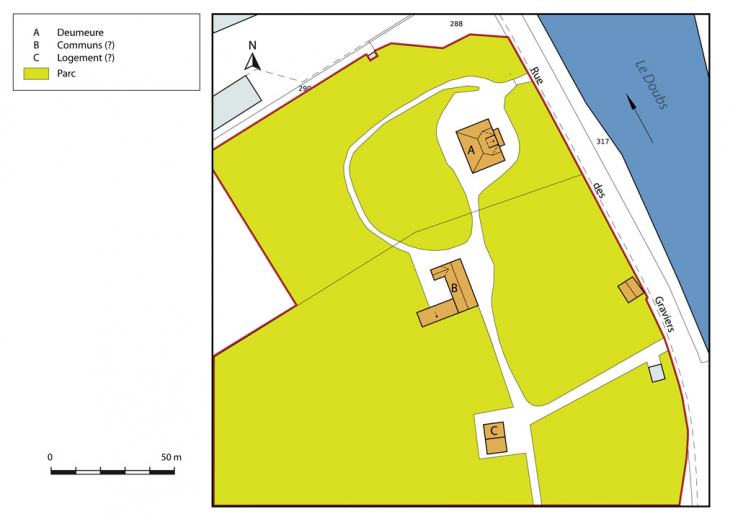 Plan-masse et de situation. © Région Bourgogne-Franche-Comté, Inventaire du patrimoine Plan-masse et de situation. © Région Bourgogne-Franche-Comté, Inventaire du patrimoine
