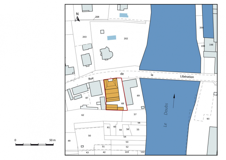 Plan-masse et de situation. © Région Bourgogne-Franche-Comté, Inventaire du patrimoine