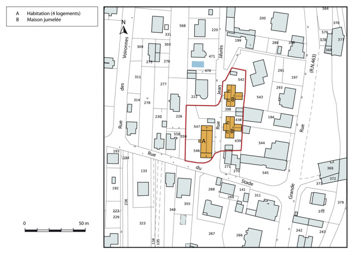 Plan-masse et de situation. © Région Bourgogne-Franche-Comté, Inventaire du patrimoine