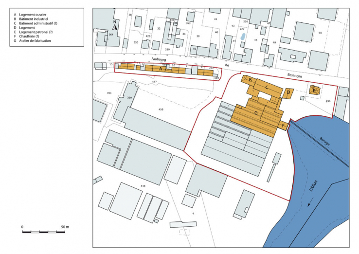 Plan-masse et de situation. © Région Bourgogne-Franche-Comté, Inventaire du patrimoine