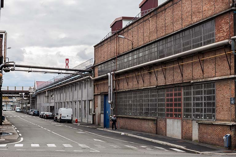 Façade est de l'atelier de mécanique. © Région Bourgogne-Franche-Comté, Inventaire du patrimoine Façade est de l'atelier de mécanique. © Région Bourgogne-Franche-Comté, Inventaire du patrimoine