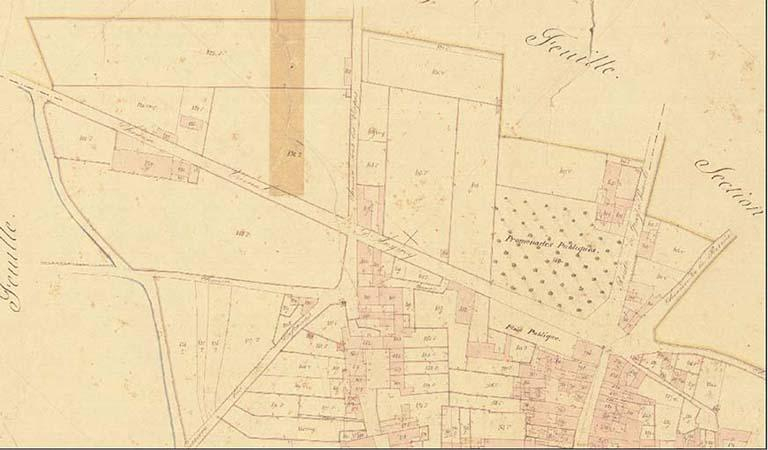 L'emplacement de l'hôtel de ville sur le cadastre de 1837 © Archives départementales de la Haute-Saône L'emplacement de l'hôtel de ville sur le cadastre de 1837 © Archives départementales de la Haute-Saône