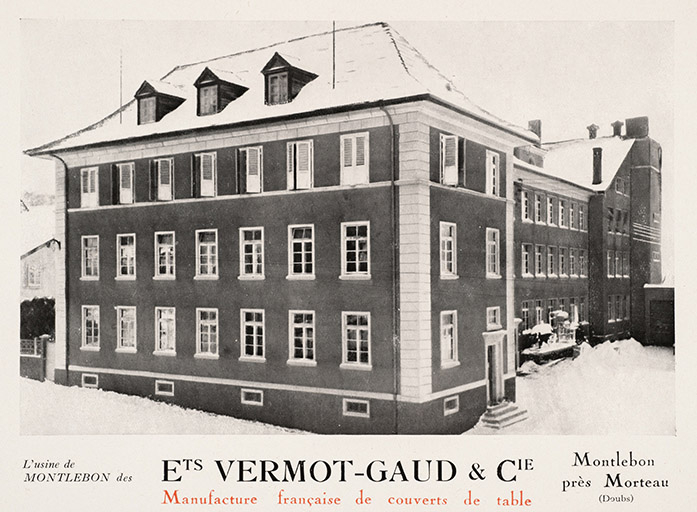 L'usine de Montlebon des Ets Vermot-Gaud et Cie, 1949 ? © Région Bourgogne-Franche-Comté, Inventaire du patrimoine L'usine de Montlebon des Ets Vermot-Gaud et Cie, 1949 ? © Région Bourgogne-Franche-Comté, Inventaire du patrimoine