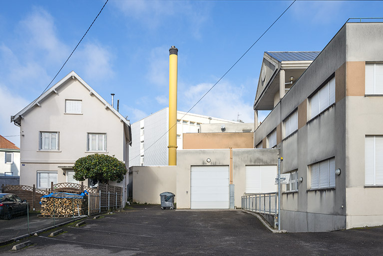 A l'extrémité sud du lycée, la chaufferie. © Région Bourgogne-Franche-Comté, Inventaire du patrimoine